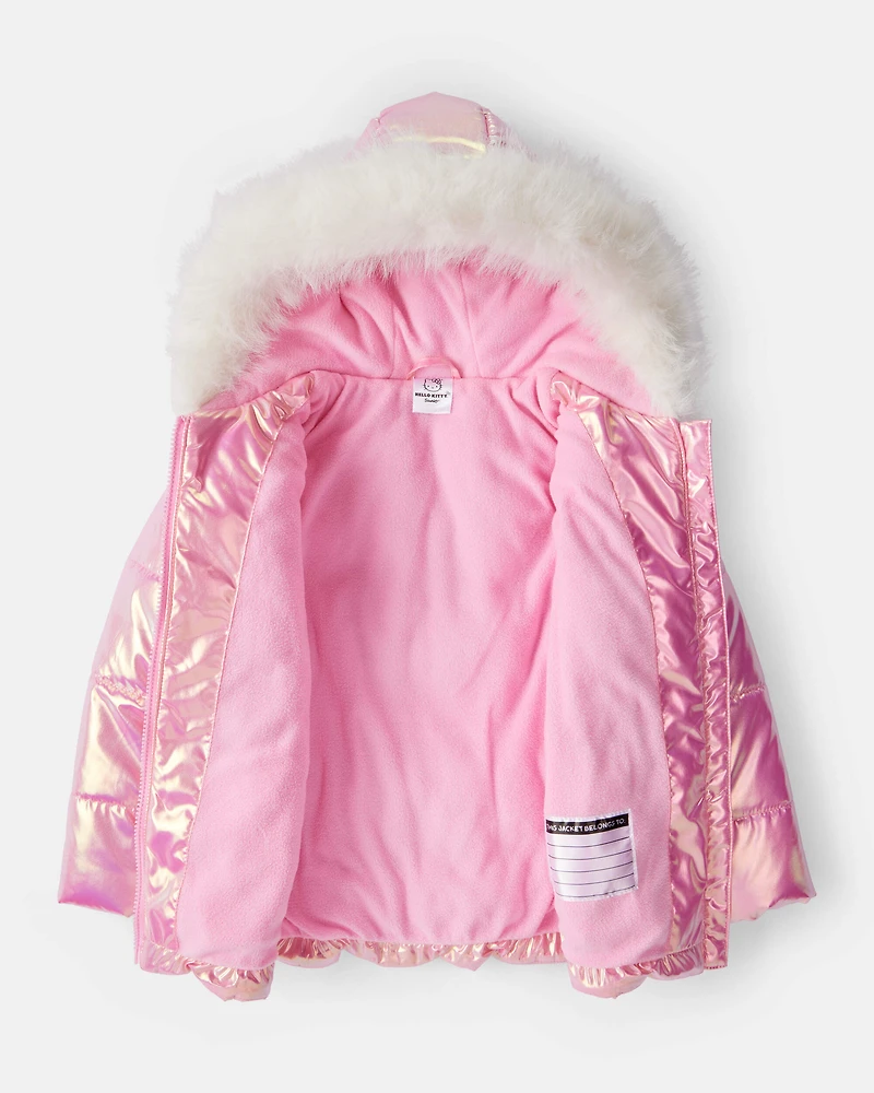 Girls Hello Kitty® Hooded Heavyweight Winter Jacket - Pink