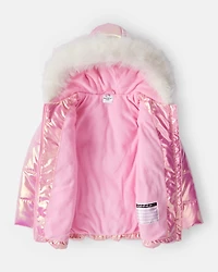 Girls Hello Kitty® Hooded Heavyweight Winter Jacket - Pink