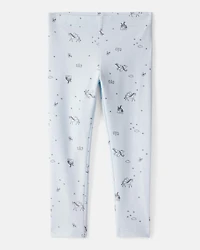 Toddler Girl 2-Piece Unicorn Top & Cotton Leggings Set - Blue