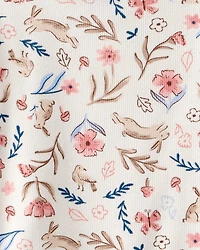 Girls 2-Piece Floral 100% Snug Fit Cotton Pajamas - Ivory