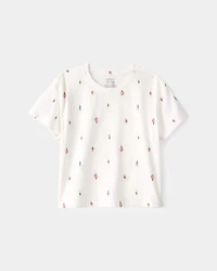 Toddler Girl Ice Cream Relaxed Top - Ivory