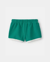 Baby Girl French Terry Athletic Shorts - Green