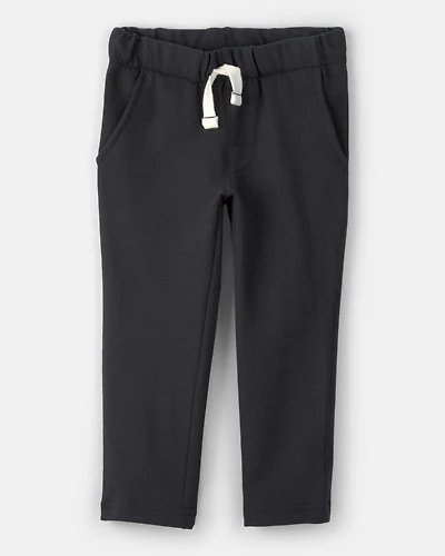 Toddler Boy Pull-On French Terry Pants - Black