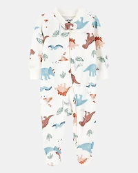 Baby Boy Dinosaur 2-Way Zip Cotton Sleep & Play Pajamas
