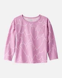 Toddler Girl Heart Long-Sleeve Top - Purple