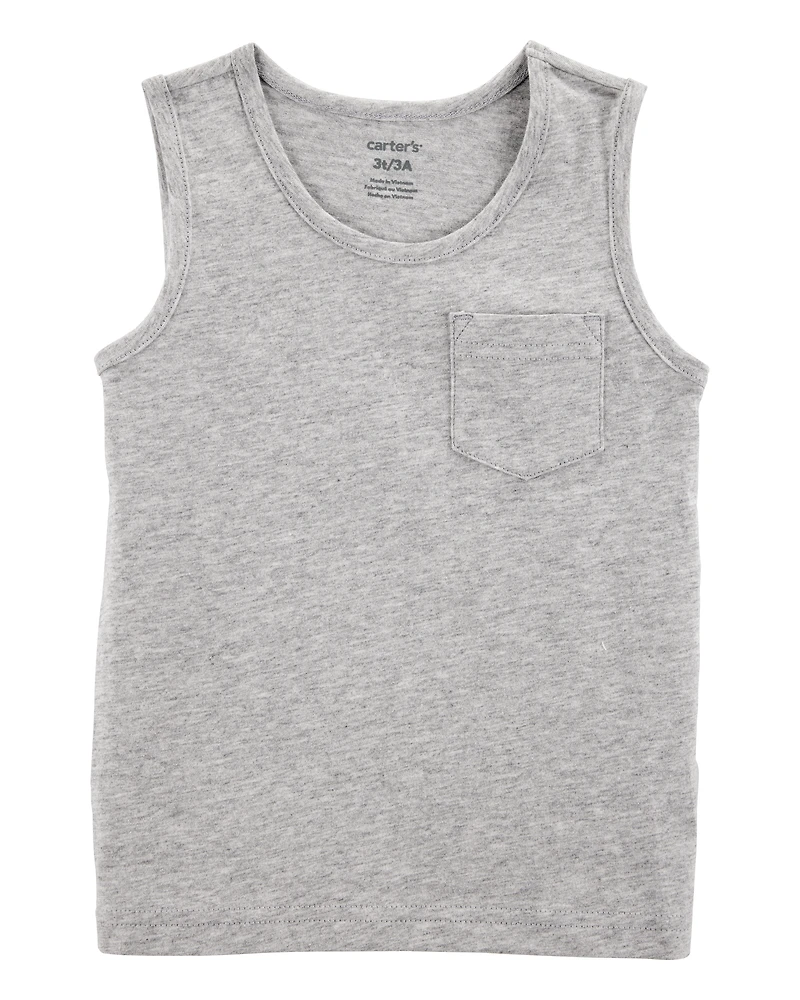 Toddler Boy Pocket Tank - Grey