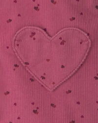 Baby Girl 3-Piece Heart Corduroy Long-Sleeve Dress Set - Pink/Cream