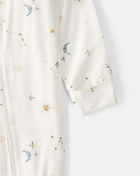 Baby Constellation 2-Way Zip PurelySoft Sleep & Play Pajama - Cream