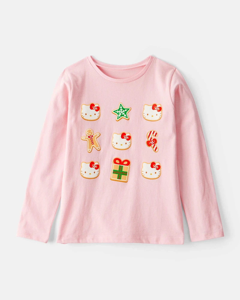 Girls Christmas Hello Kitty® Long-Sleeve Graphic Tee - Pink