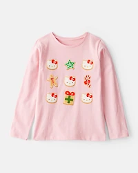 Girls Christmas Hello Kitty® Long-Sleeve Graphic Tee - Pink