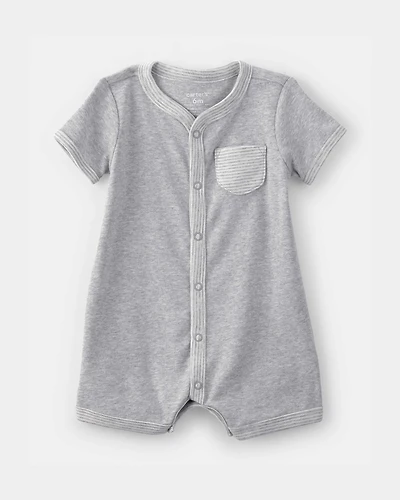 Baby Boy  Short-Sleeve Romper - Grey
