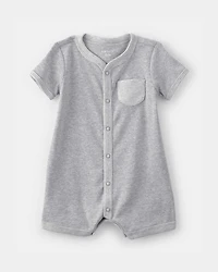 Baby Boy  Short-Sleeve Romper - Grey