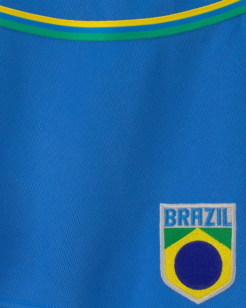 Girls Umbro Brazil Active Skort - Blue/Yellow/Green