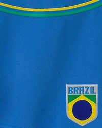 Girls Umbro Brazil Active Skort - Blue/Yellow/Green