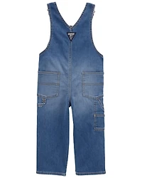 Toddler Stretch Denim Overalls - Medium Wash