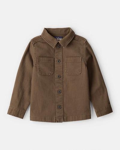 Toddler Boy Long-Sleeve Button-Down Shirt - Brown