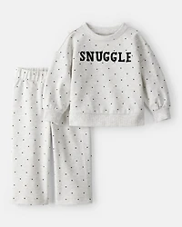 Baby Girl Snuggle Pullover & Pant Set - Grey