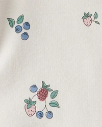 Baby Girl Organic Cotton French Terry Dress in Berry Blossom Print