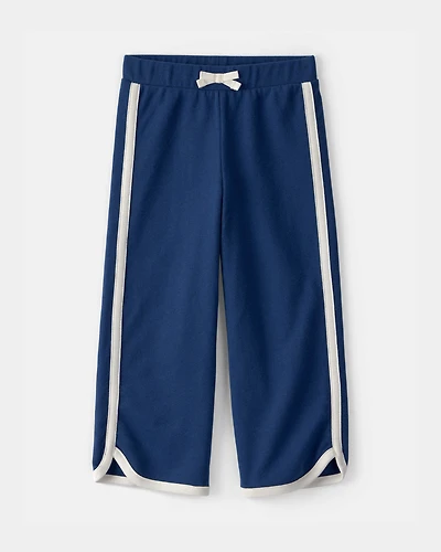 Toddler Girl French Terry Wide-Leg Pants - Blue