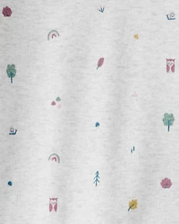 Baby Girl Organic Cotton Pajamas in Nature Icon Print