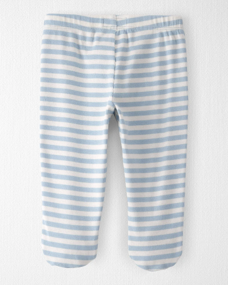 Baby Organic Cotton Footed Pants in Stripes