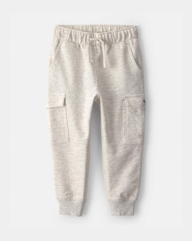 Toddler Boy French Terry Cargo Knit Joggers - Grey