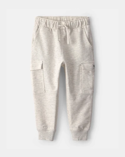Toddler Boy French Terry Cargo Knit Joggers - Grey