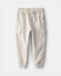 Toddler Boy French Terry Cargo Knit Joggers - Grey