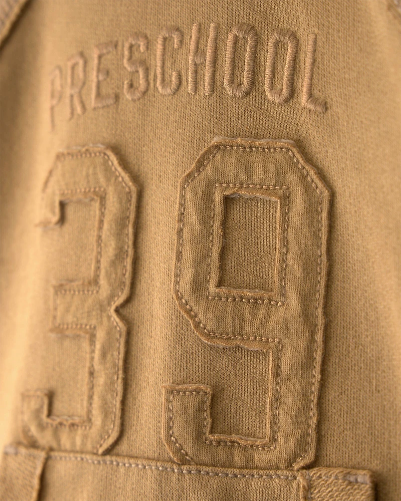 Baby Boy Varsity French Terry Hoodie - Brown