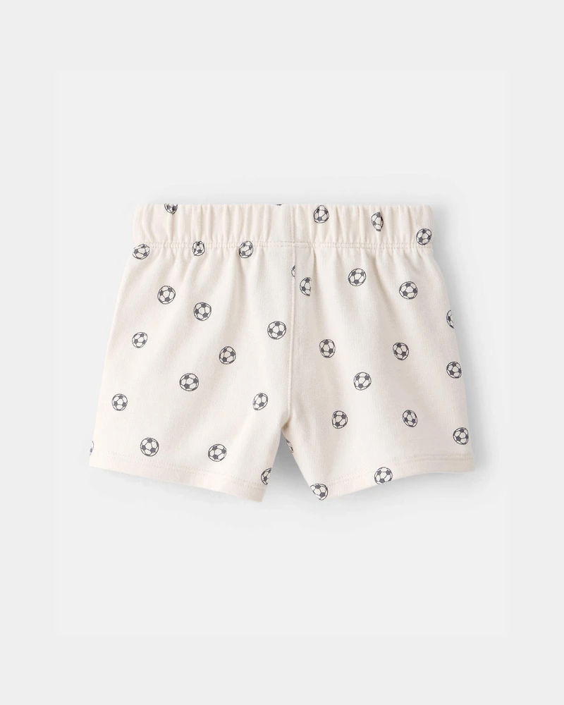Baby Soccer French Terry Shorts - Ivory