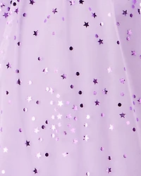 Toddler Girl Star Princess Tulle Dress - Purple