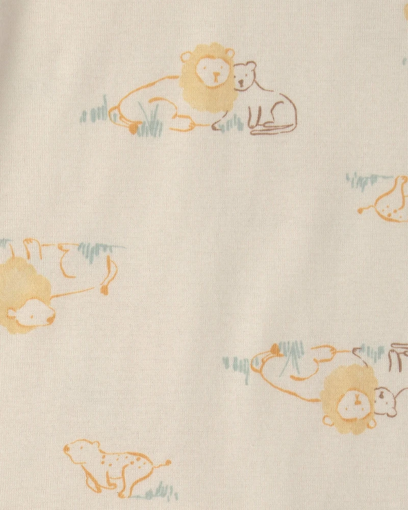 Baby 2-Pack Lion Short-Sleeve Rompers - Yellow/Ivory