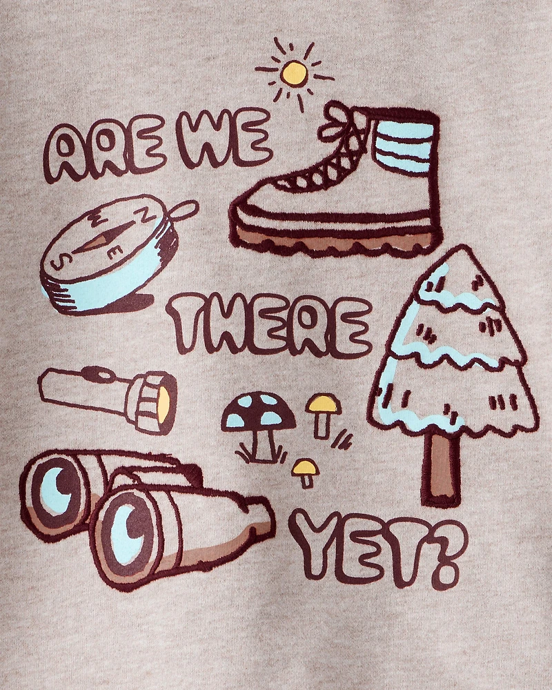 Toddler Boy Camping Hoodie - Tan