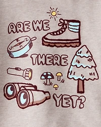 Toddler Boy Camping Hoodie - Tan