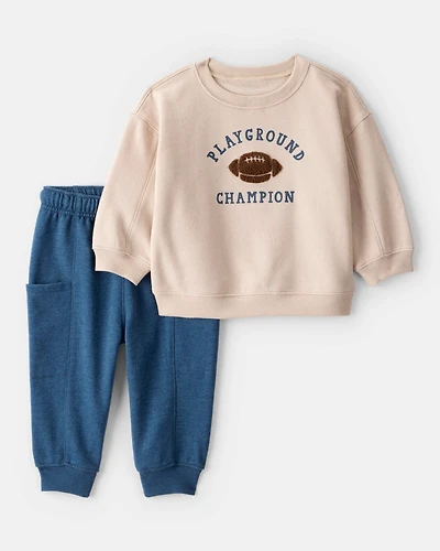 Baby Boy DayDream Fleece Football Long-Sleeve Tee & Pant Set