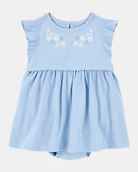Baby 2-Piece Bodysuit Dress & Cardigan Set - Blue