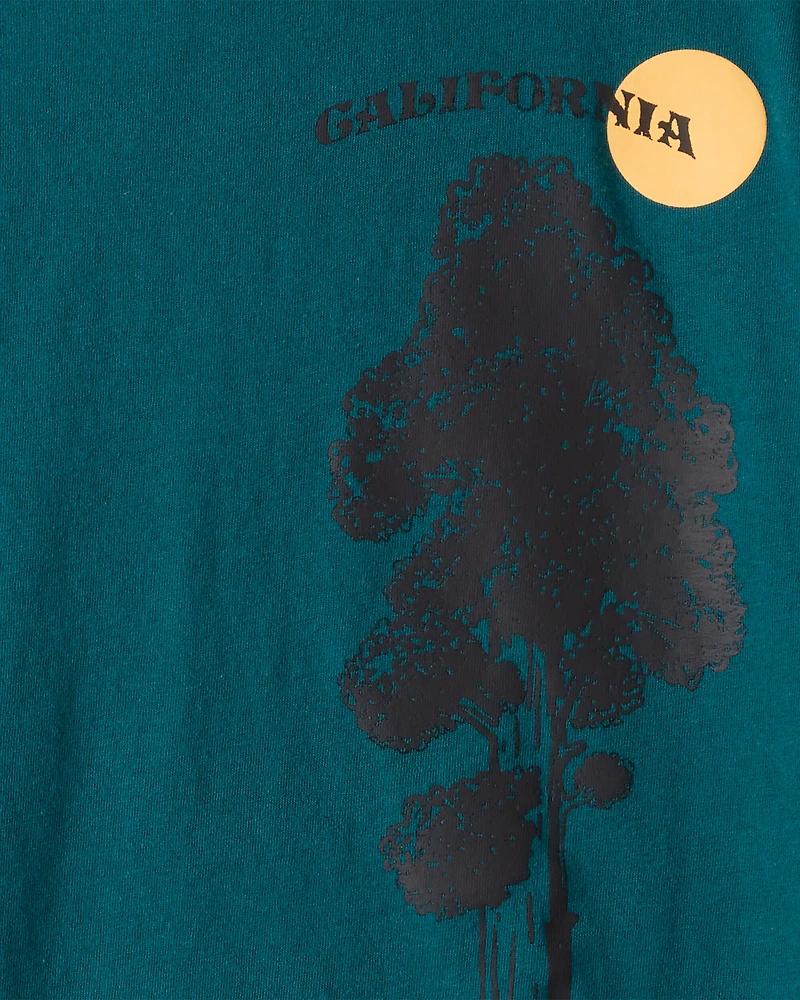 Boys California Tree Long-Sleeve Graphic Tee - Green