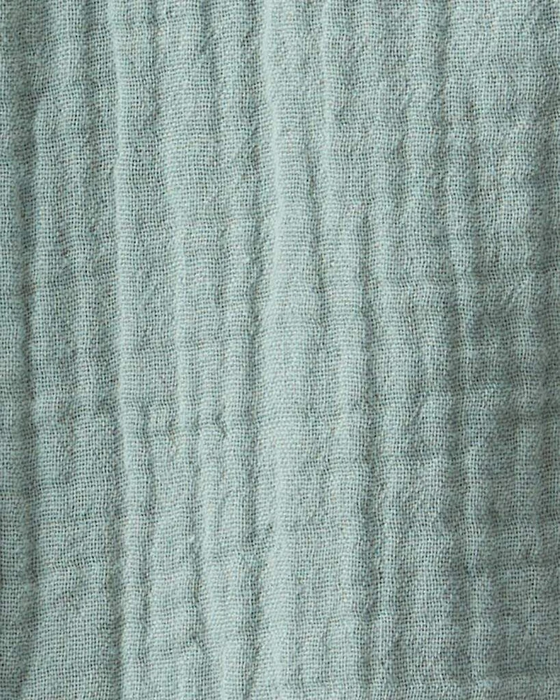 Baby Organic Cotton Gauze Shortalls in Green