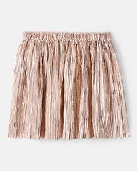 Girls Metallic Pleated  Skirt - Gold