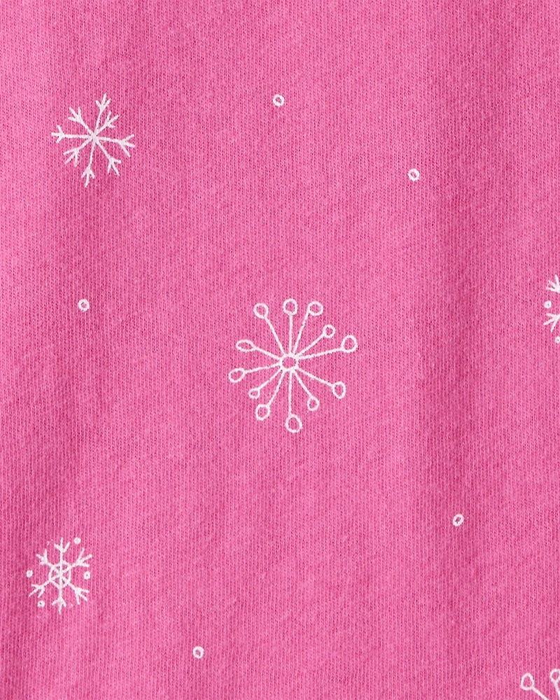 Toddler Girl 2-Piece Snowflake Top & Stretch Cozy Leggings Set - Pink