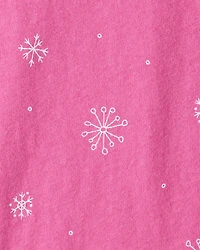 Toddler Girl 2-Piece Snowflake Top & Stretch Cozy Leggings Set - Pink