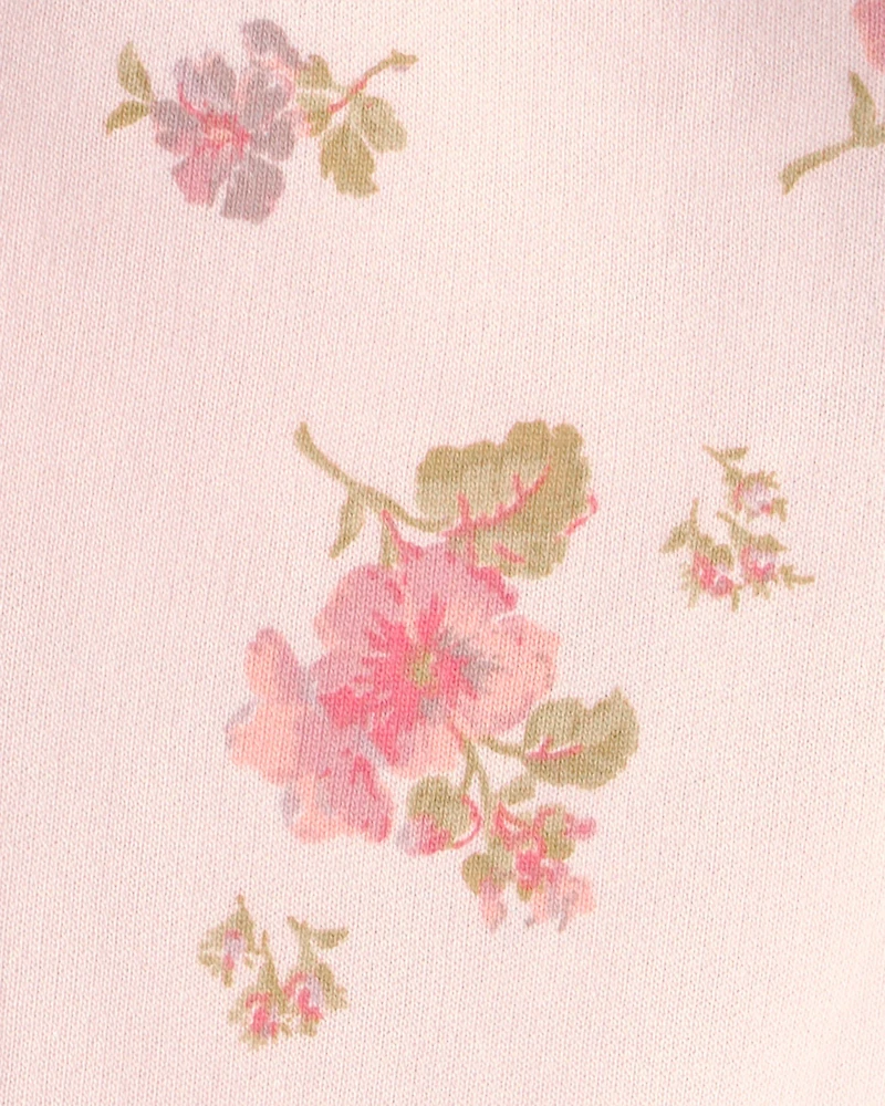 Toddler Girl Floral Drawstring Knit Joggers - Pink