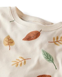 Toddler Organic Cotton Pajamas in Autumn Leaves Print