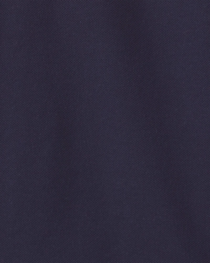Boys Uniform Piqué Long-Sleeve Polo Shirt - Navy