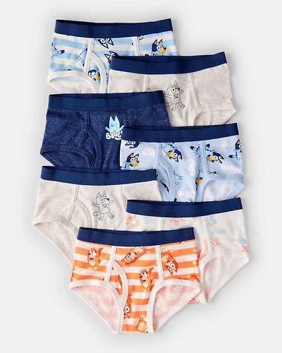 Toddler Boy 7-Pack Bluey Cotton Briefs Underwear