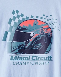 Boys Miami Circuit Short-Sleeve Graphic Tee - Blue