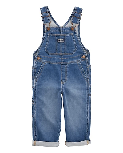 Toddler Stretch Denim Overalls - Medium Wash