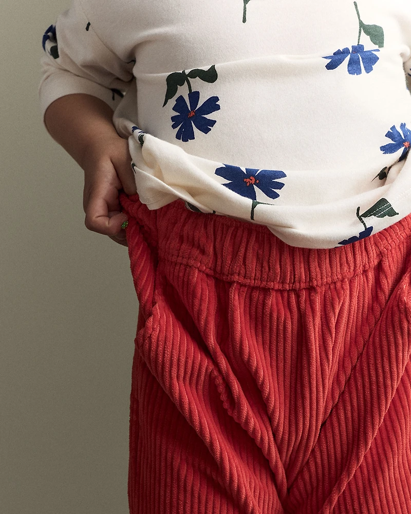 Toddler Girl Floral Long-Sleeve Relaxed Tee - Cream/Blue