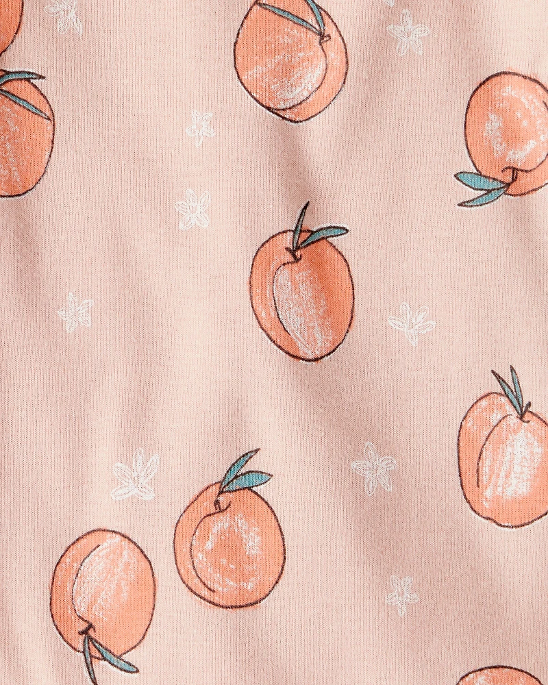 Baby Girl Organic Cotton Bodysuit in Peach Print