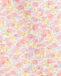 Baby Girl Floral Print Long-Sleeve Bodysuit - Pink